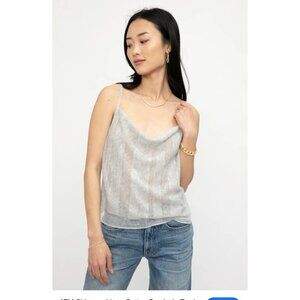 ATM Anthony Thomas Melillo Shimmer Linen Cotton Cami Top Gray Size M